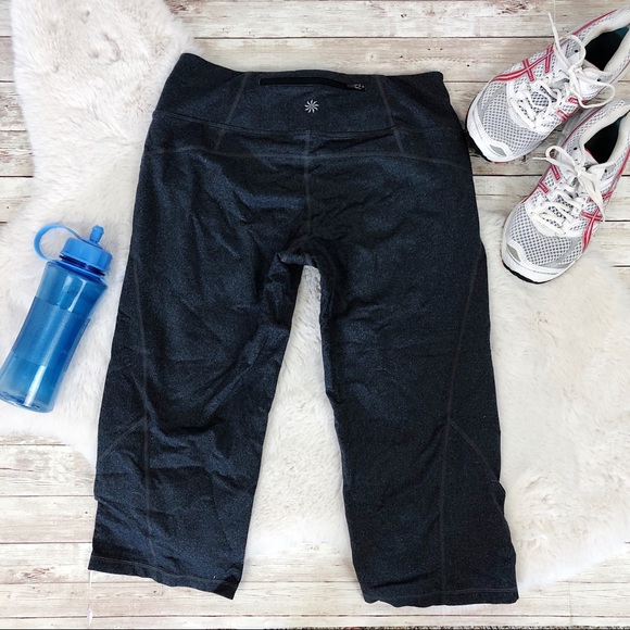 Athleta Grey Power Kick Capri w/ Back Zip Pocket - Picture 5 of 7